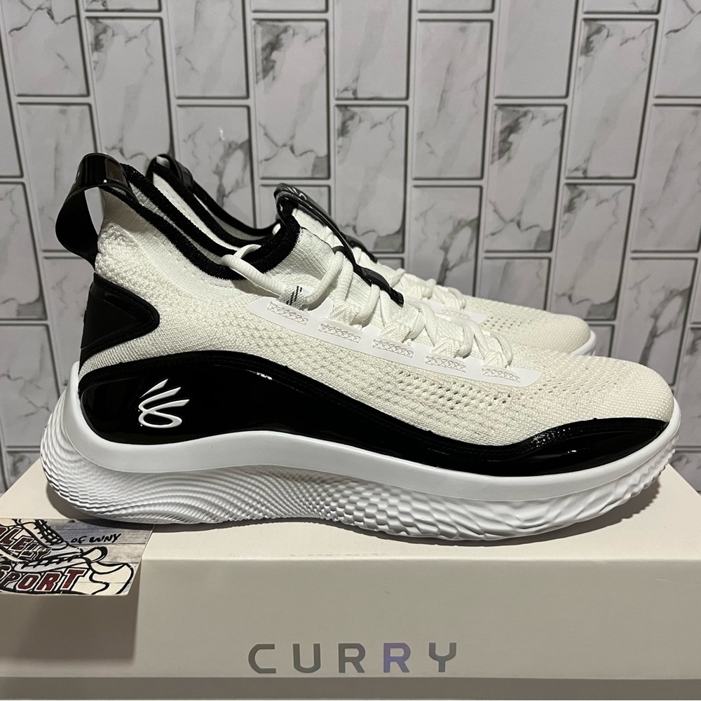 New UA Curry Flow 8 NM Black White Under Armour Basketball Shoes Mens NBA NCAA